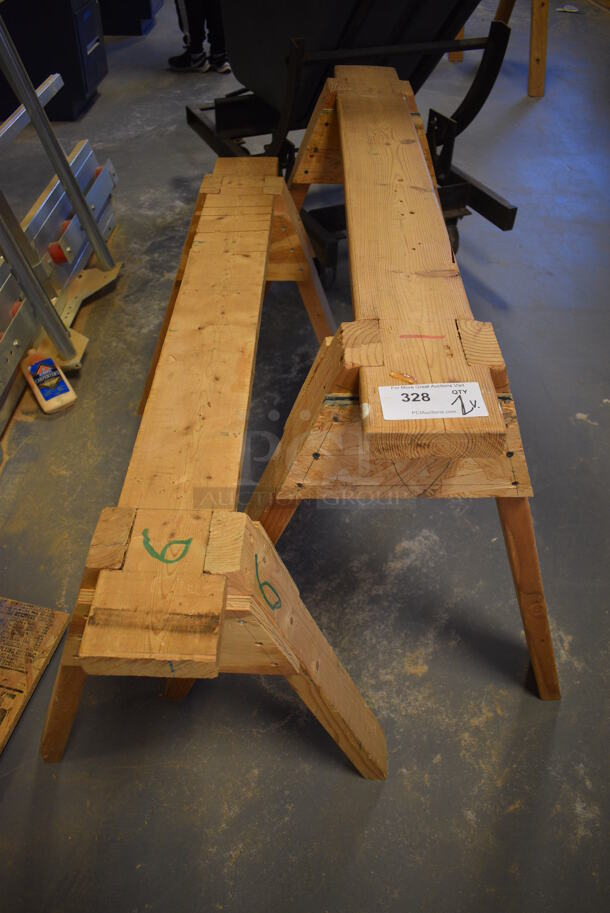 2 Various Wooden Sawhorses. 47x29x31, 48x22x23. 2 Times Your Bid! (Midtown 2: Room 130) - Image 3 of 4