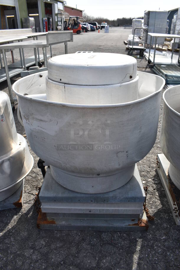 Penn Ventilation Model FX13BHFT Metal Commercial Rooftop Mushroom Exhaust Fan. 208-230/460 Volts, 3 Phase. 36x36x40