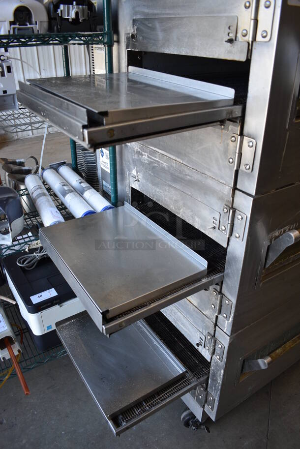 3 GORGEOUS! Lincoln Impinger Model 1132-002-U-K1841 Stainless Steel Commercial Electric Powered Conveyor Pizza Oven on Commercial Casters. 120/208 Volts, 3 Phase. 70x40x62. 3 Times Your Bid! - Image 2 of 12