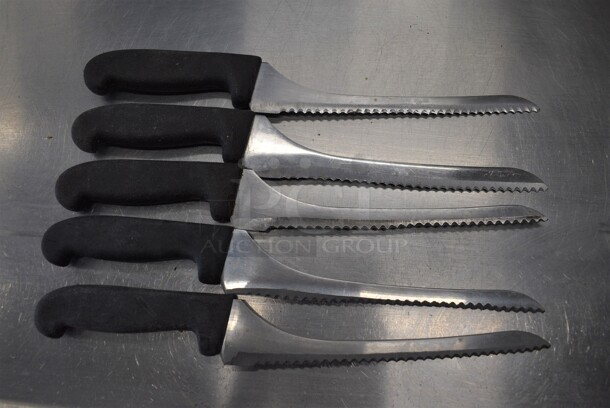 5 SHARPENED Stainless Steel Serrated Knives. Includes 14". 5 Times Your Bid! - Image 1 of 4