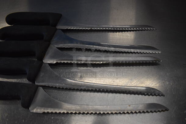 5 SHARPENED Stainless Steel Serrated Knives. Includes 14". 5 Times Your Bid! - Image 3 of 4