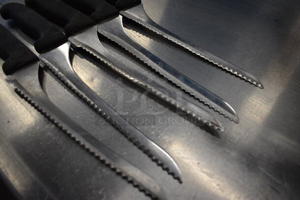5 SHARPENED Stainless Steel Serrated Knives. Includes 14". 5 Times Your Bid! - Image 4 of 4