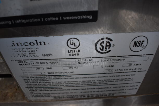 3 GORGEOUS! Lincoln Impinger Model 1132-002-U-K1841 Stainless Steel Commercial Electric Powered Conveyor Pizza Oven on Commercial Casters. 120/208 Volts, 3 Phase. 70x40x62. 3 Times Your Bid! - Image 10 of 12