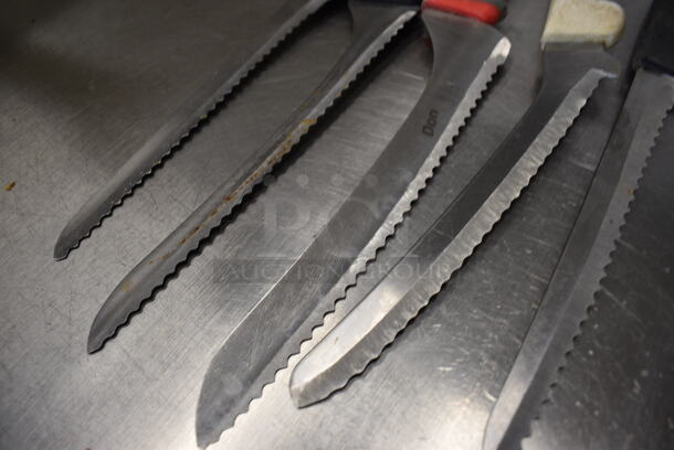 5 SHARPENED Stainless Steel Serrated Knives. Includes 13". 5 Times Your Bid! - Image 4 of 4