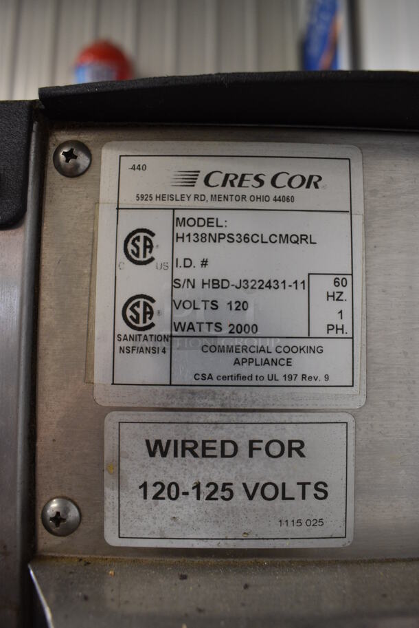 NICE! CresCor Model H138NPS36CLCMQRL Stainless Steel Commercial Warming Holding Cabinet on Commercial Casters. 120 Volts, 1 Phase. 24x32x74. Cannot Test Due To Plug Style - Image 10 of 10