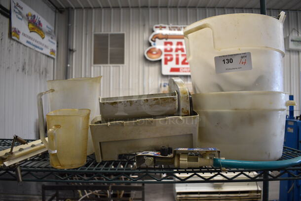 ALL ONE MONEY! Lot of Various Items Including 2 Poly Pitchers, Containers and Wires! - Image 1 of 5