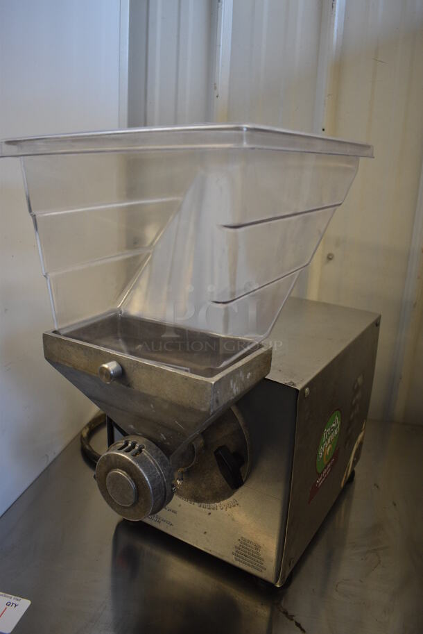 SWEET! 2012 Olde Tyme Model PN2 Stainless Steel Commercial Countertop Single Hopper Peanut Butter Mill Nut Grinder. 115 Volts, 1 Phase. 11x22x22. Tested and Working! - Image 2 of 7