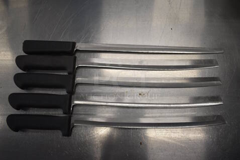 5 SHARPENED Stainless Steel Sashimi Knives. Includes 19". 5 Times Your Bid!