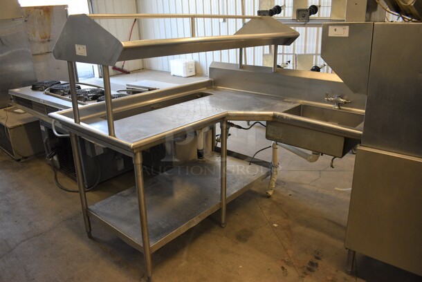 Stainless Steel Commercial Left Side Dirty Side Dishwasher Table. Goes GREAT w/ Items 6 and 7! 67x67x62
