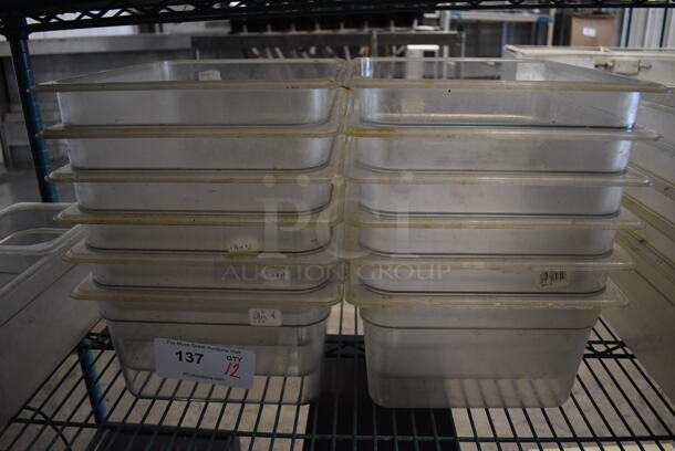 12 Clear Poly 1/2 Size Drop In Bins. 1/2x6. 12 Times Your Bid!