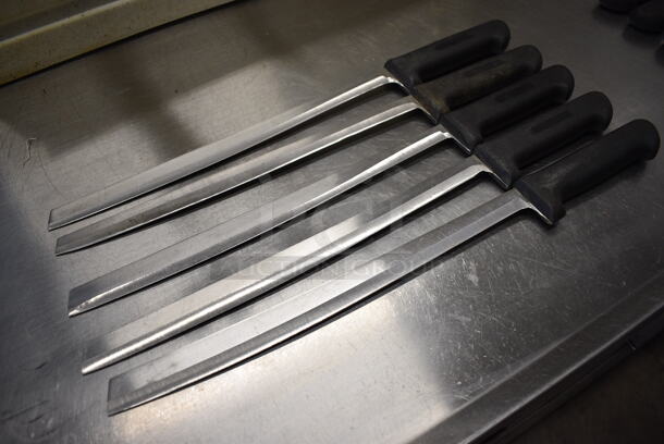 5 SHARPENED Stainless Steel Sashimi Knives. Includes 19". 5 Times Your Bid! - Image 4 of 4