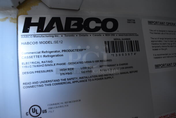 WOW! 2013 Habco Model SE12 Metal Commercial Single Door Reach In Cooler Merchandiser w/ Poly Coated Racks. 115 Volts, 1 Phase. 24x24x62.5. Tested and Working! - Image 5 of 5
