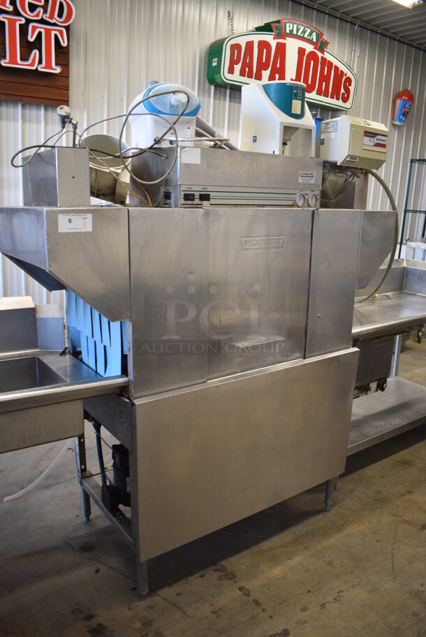 FANTASTIC! Hobart Model C44AW Stainless Steel Commercial Floor Style Conveyor Dishwasher. 208 Volts, 3 Phase. Goes GREAT w/ Items 5, 7 and 262! 64x30x80 - Image 3 of 12