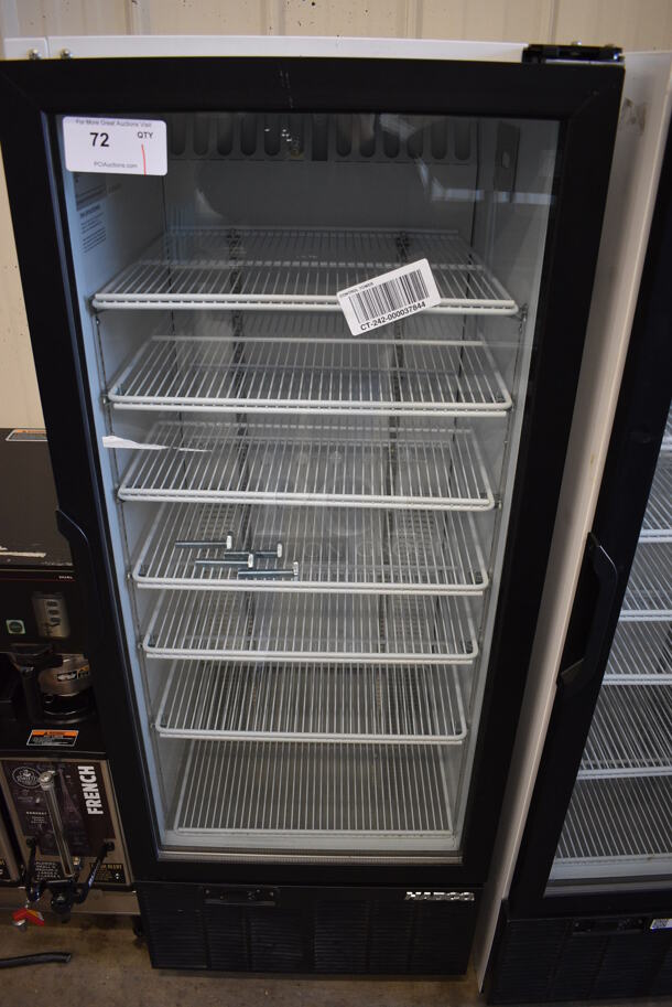 WOW! 2013 Habco Model SE12 Metal Commercial Single Door Reach In Cooler Merchandiser w/ Poly Coated Racks. 115 Volts, 1 Phase. 24x24x62.5. Tested and Working!