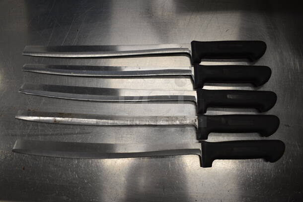 5 SHARPENED Stainless Steel Sashimi Knives. Includes 19". 5 Times Your Bid! - Image 1 of 4