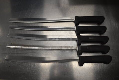 5 SHARPENED Stainless Steel Sashimi Knives. Includes 19". 5 Times Your Bid!
