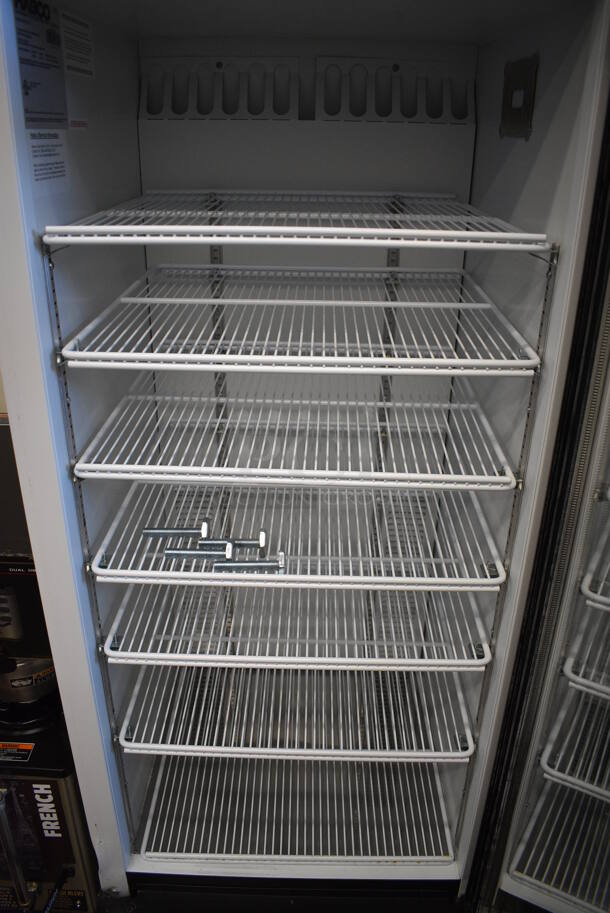 WOW! 2013 Habco Model SE12 Metal Commercial Single Door Reach In Cooler Merchandiser w/ Poly Coated Racks. 115 Volts, 1 Phase. 24x24x62.5. Tested and Working! - Image 4 of 6
