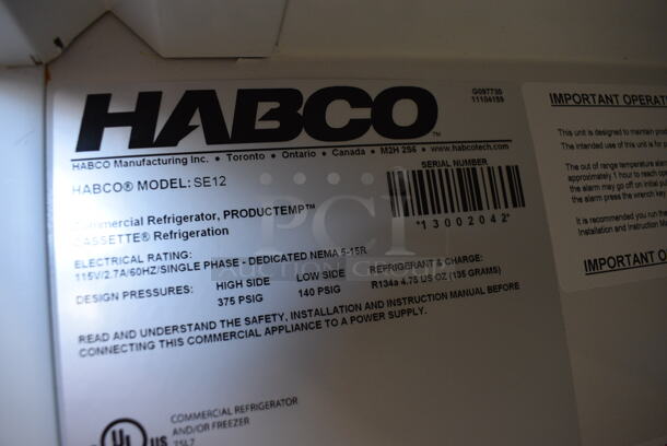 WOW! 2013 Habco Model SE12 Metal Commercial Single Door Reach In Cooler Merchandiser w/ Poly Coated Racks. 115 Volts, 1 Phase. 24x24x62.5. Tested and Working! - Image 5 of 6