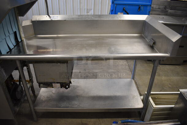Stainless Steel Commercial Right Side Dishwasher Table w/ Attached Hatco Model C-15 Commercial Water Booster and Undershelf. 208 Volts, 3 Phase. Goes GREAT w/ Items 5 and 6! 60x30x44.5 - Image 1 of 8