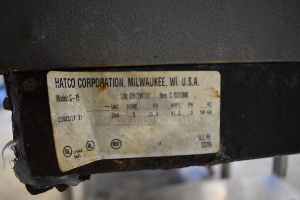 Stainless Steel Commercial Right Side Dishwasher Table w/ Attached Hatco Model C-15 Commercial Water Booster and Undershelf. 208 Volts, 3 Phase. Goes GREAT w/ Items 5 and 6! 60x30x44.5 - Image 7 of 8