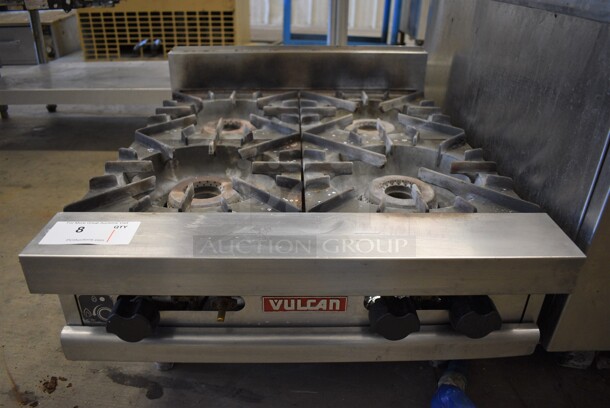 GREAT! Vulcan Stainless Steel Commercial Countertop Natural Gas Powered 4 Burner Range. 24x30x16