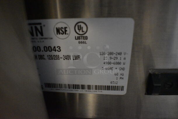 NICE! 2012 Bunn Model DUAL SH DBC Stainless Steel Commercial Countertop Dual Coffee Machine w/ Hot Water Dispenser, 2 Bunn Model SH SERVER Satellite Servers and 2 Metal Brew Baskets. 120/208-240 Volts, 1 Phase. 18x24x37. Tested and Working! - Image 5 of 6
