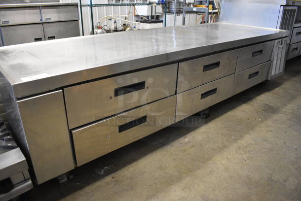 SWEET! Delfield Stainless Steel Commercial 6 Drawer Chef Base on Commercial Casters. 102x35x24. Tested and Powers On But Temps at 55 Degrees - Image 2 of 6