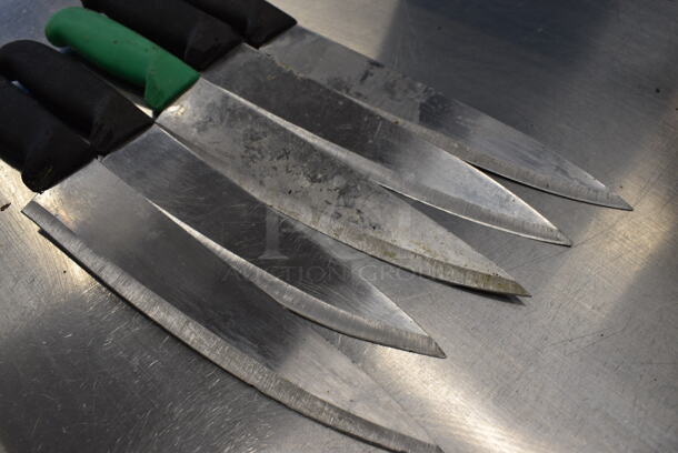 5 SHARPENED Stainless Steel Chef Knives. Includes 14". 5 Times Your Bid! - Image 2 of 4