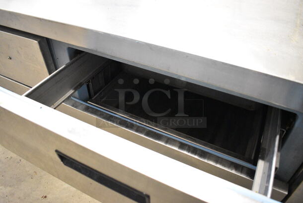 SWEET! Delfield Stainless Steel Commercial 6 Drawer Chef Base on Commercial Casters. 102x35x24. Tested and Powers On But Temps at 55 Degrees - Image 5 of 6