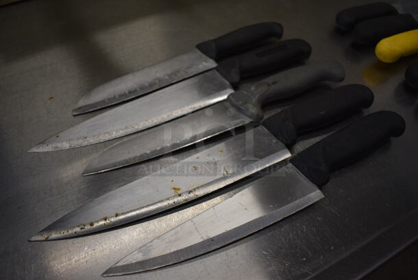 5 SHARPENED Stainless Steel Chef Knives. Includes 14". 5 Times Your Bid! - Image 2 of 4
