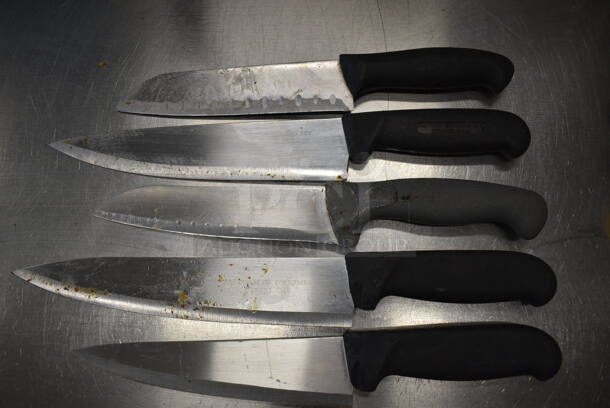 5 SHARPENED Stainless Steel Chef Knives. Includes 14". 5 Times Your Bid! - Image 4 of 4