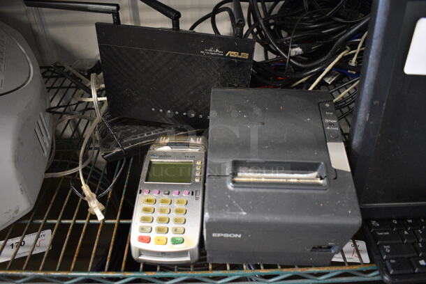 ALL ONE MONEY! Lot of Elo 15" POS Monitor, Epson Receipt Printer, Verifone VX520 Credit Card Reader, Tripp Lite Uninterruptible Power Supply, Keyboard and Router! - Image 2 of 6