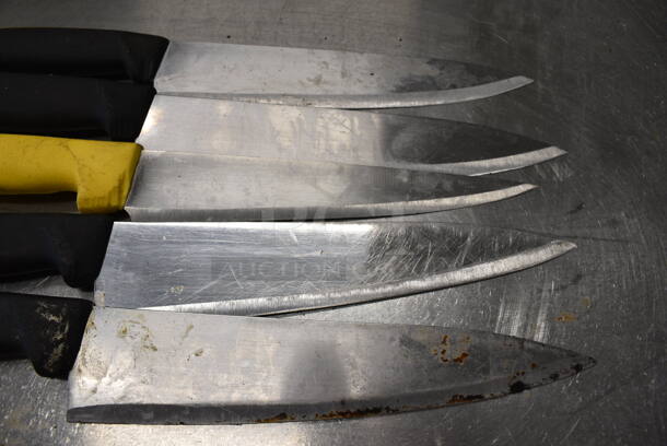 5 SHARPENED Stainless Steel Chef Knives. Includes 14". 5 Times Your Bid! - Image 2 of 3