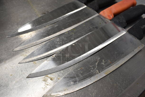 5 SHARPENED Stainless Steel Chef Knives. Includes 14". 5 Times Your Bid! - Image 4 of 5