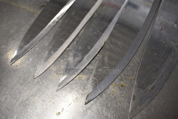 5 SHARPENED Stainless Steel Chef Knives. Includes 14". 5 Times Your Bid! - Image 5 of 5