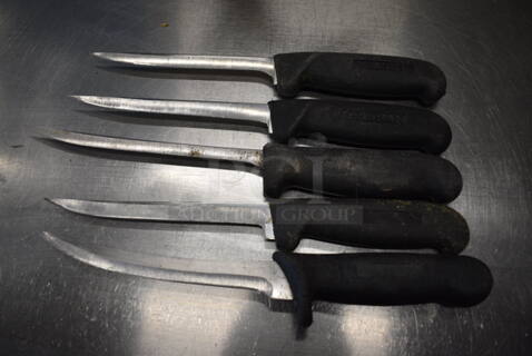 5 SHARPENED Stainless Steel Boning Knives. Includes 12". 5 Times Your Bid!