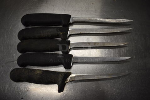 5 SHARPENED Stainless Steel Boning Knives. Includes 12". 5 Times Your Bid!