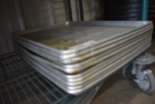 10 Metal Full Size Baking Pans; 1 Pan Is Perforated. 18x26x1. 10 Times Your Bid! - Image 2 of 4