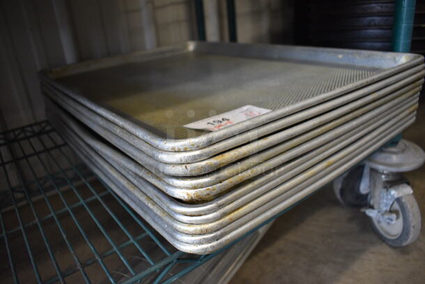 10 Metal Full Size Baking Pans; 1 Pan Is Perforated. 18x26x1. 10 Times Your Bid! - Image 3 of 4