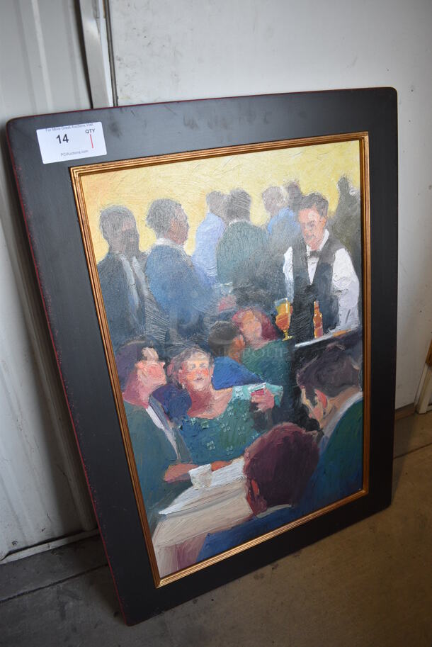 Framed Painting of Server and Customers. 30x1x42 - Image 2 of 4