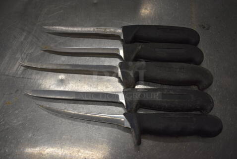 5 SHARPENED Stainless Steel Boning Knives. Includes 12". 5 Times Your Bid!