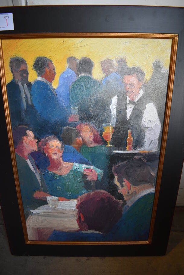 Framed Painting of Server and Customers. 30x1x42 - Image 4 of 4