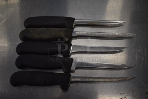 5 SHARPENED Stainless Steel Boning Knives. Includes 11". 5 Times Your Bid!