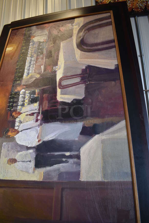 10' Framed Painting of Servers and Customers. 120x1x42 - Image 4 of 4