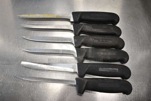 6 SHARPENED Stainless Steel Boning Knives. Includes 11