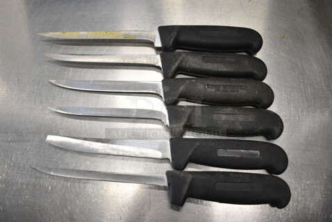 6 SHARPENED Stainless Steel Boning Knives. Includes 11". 6 Times Your Bid!