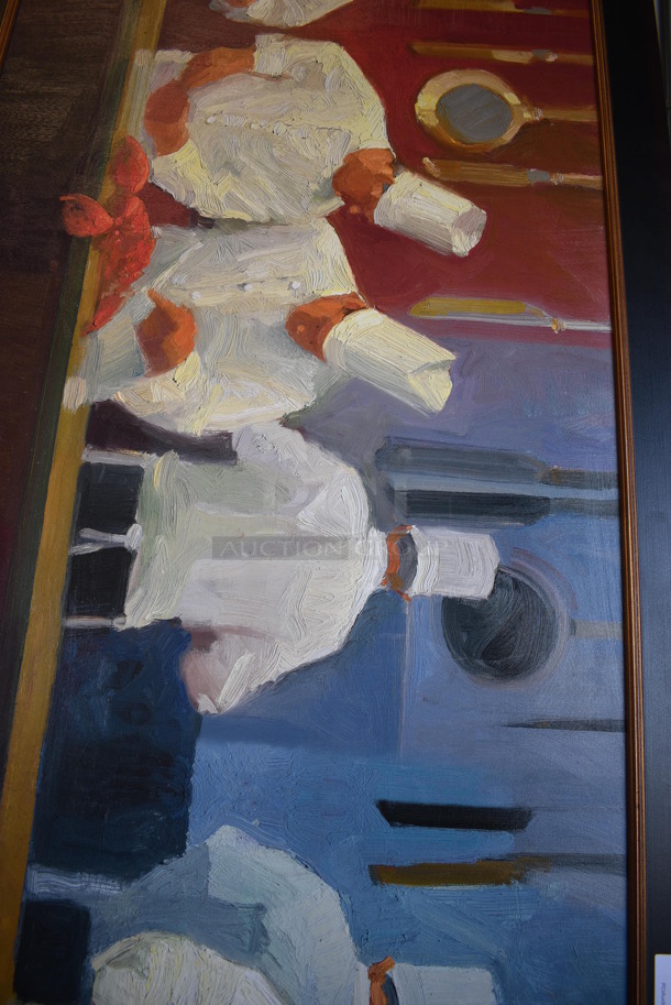 10' Framed Painting of Chefs. 120x1x42 - Image 3 of 6