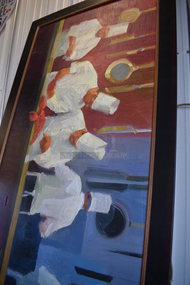 10' Framed Painting of Chefs. 120x1x42 - Image 5 of 6