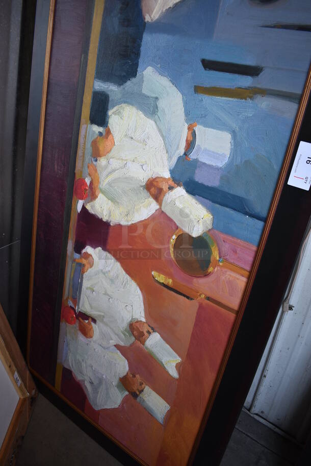 10' Framed Painting of Chefs. 120x1x42 - Image 6 of 6