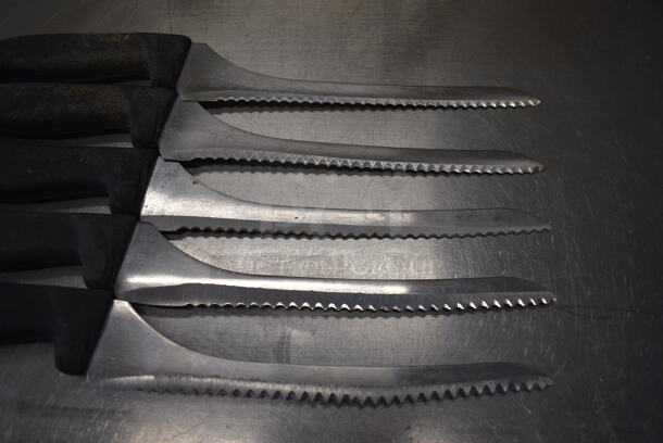 5 SHARPENED Stainless Steel Serrated Knives. Includes 14". 5 Times Your Bid! - Image 2 of 4